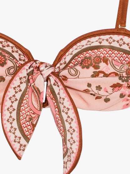 ZIMMERMANN - Aster shiny nylon bikini with Paisley print