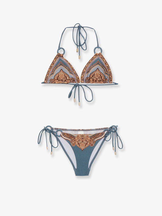 Zimmermann Mahon Nylon Bikini With Paisley Print