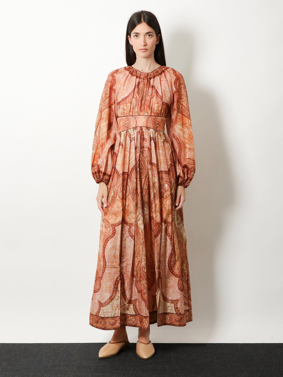 Zimmermann Cotton and silk blend Wanderlust long dress - Tapestry Burgundy Multi