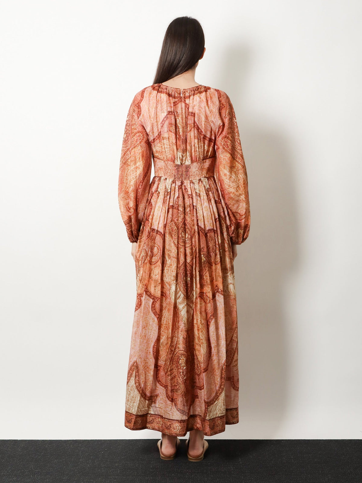 Zimmermann Cotton and silk blend Wanderlust long dress - Tapestry Burgundy Multi