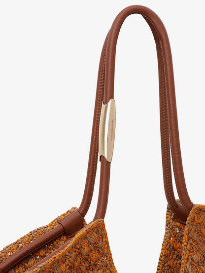 ZIMMERMANN - Golden Time rafia shoulder bag with fringe