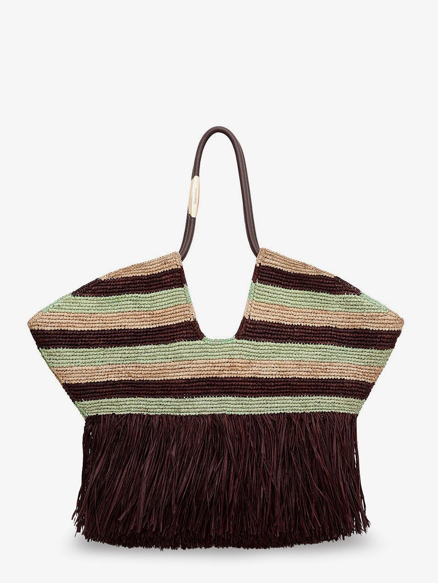 ZIMMERMANN - Golden Time rafia shoulder bag with fringe