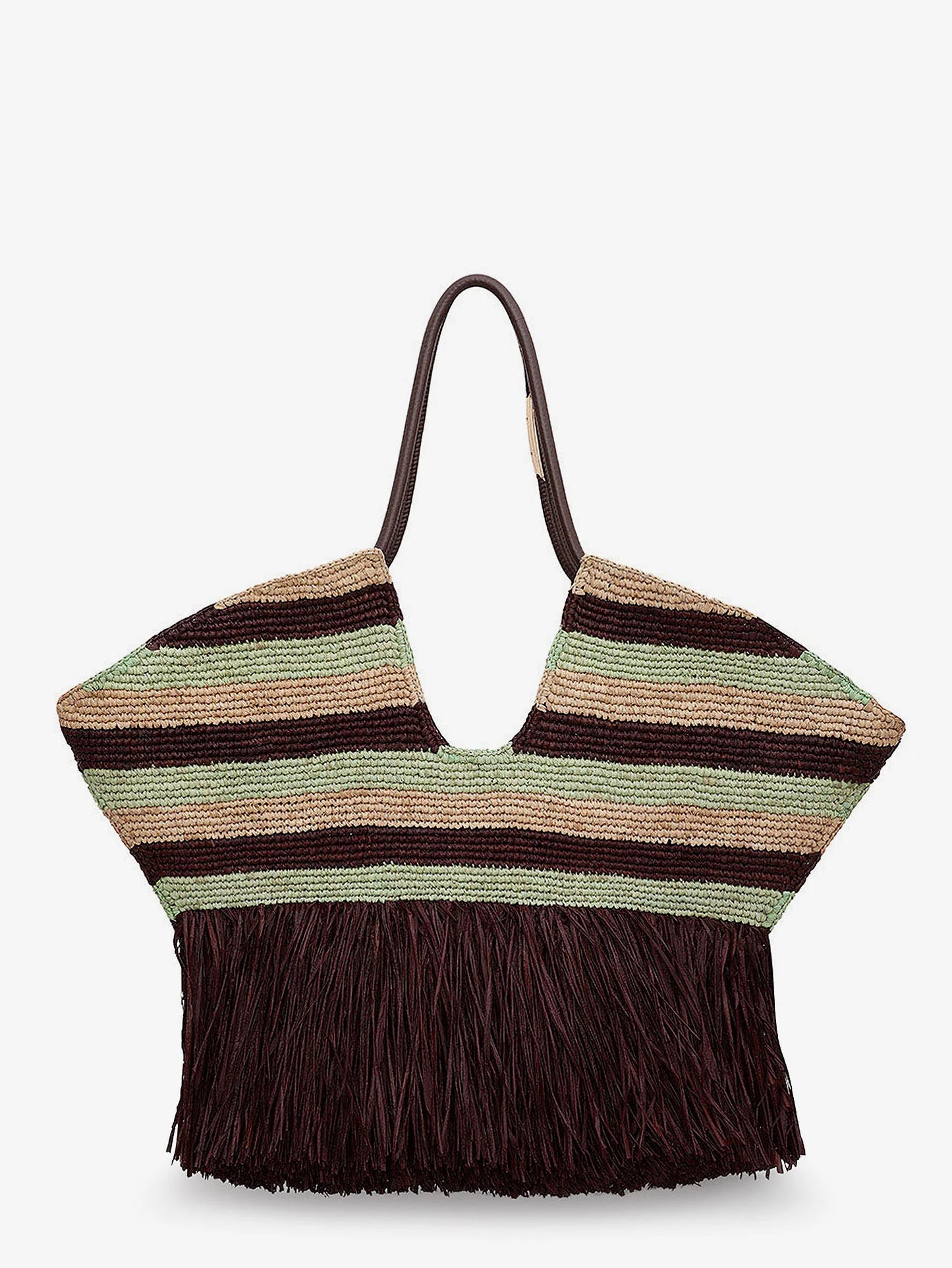 ZIMMERMANN - Golden Time rafia shoulder bag with fringe