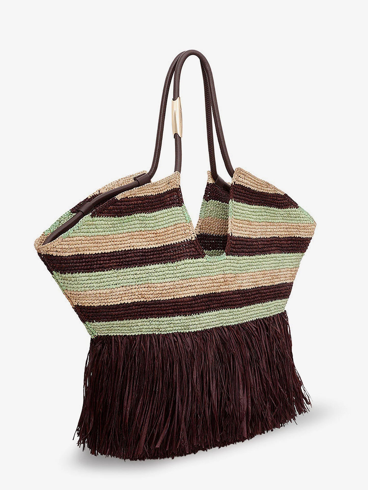 ZIMMERMANN - Golden Time rafia shoulder bag with fringe