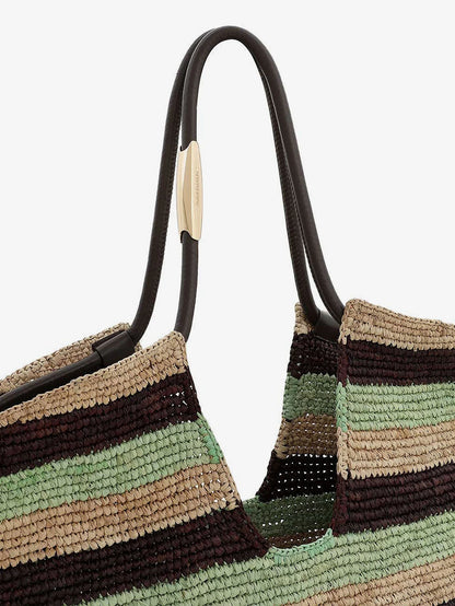 ZIMMERMANN - Golden Time rafia shoulder bag with fringe