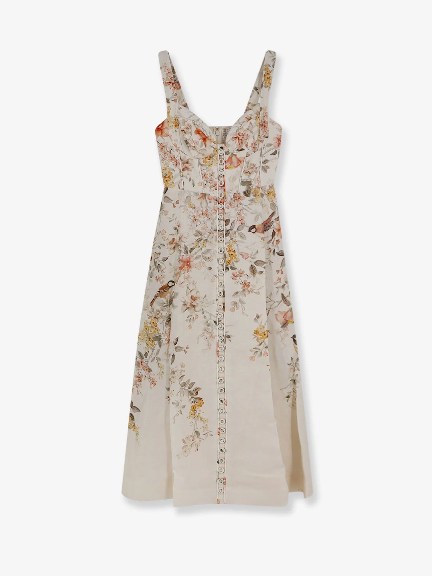 ZIMMERMANN - Luna linen midi dress with all-over floral print