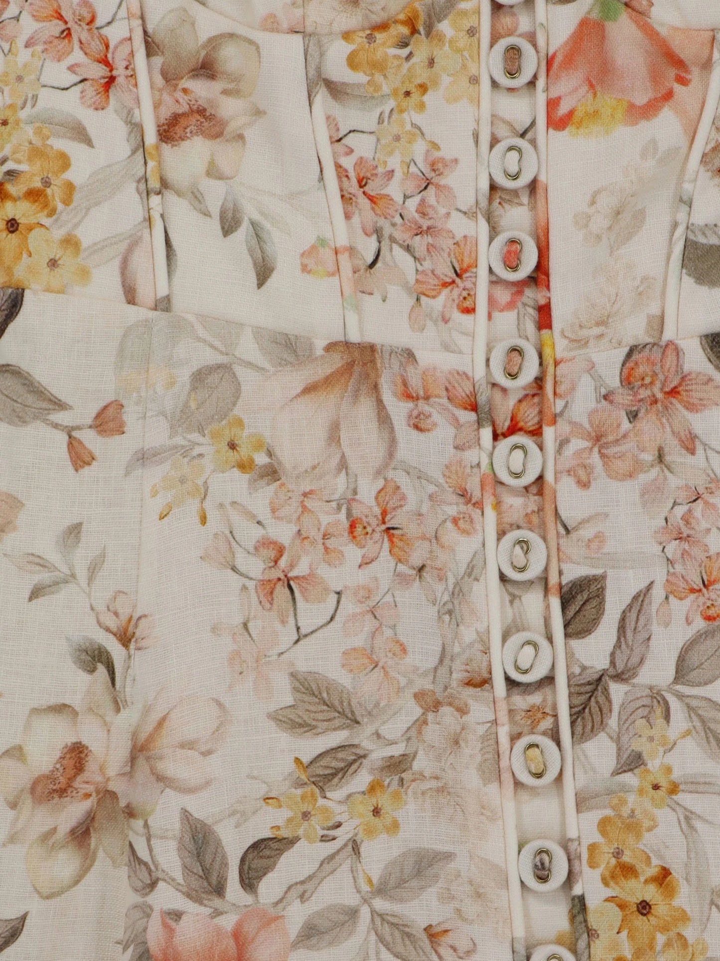 ZIMMERMANN - Luna linen midi dress with all-over floral print