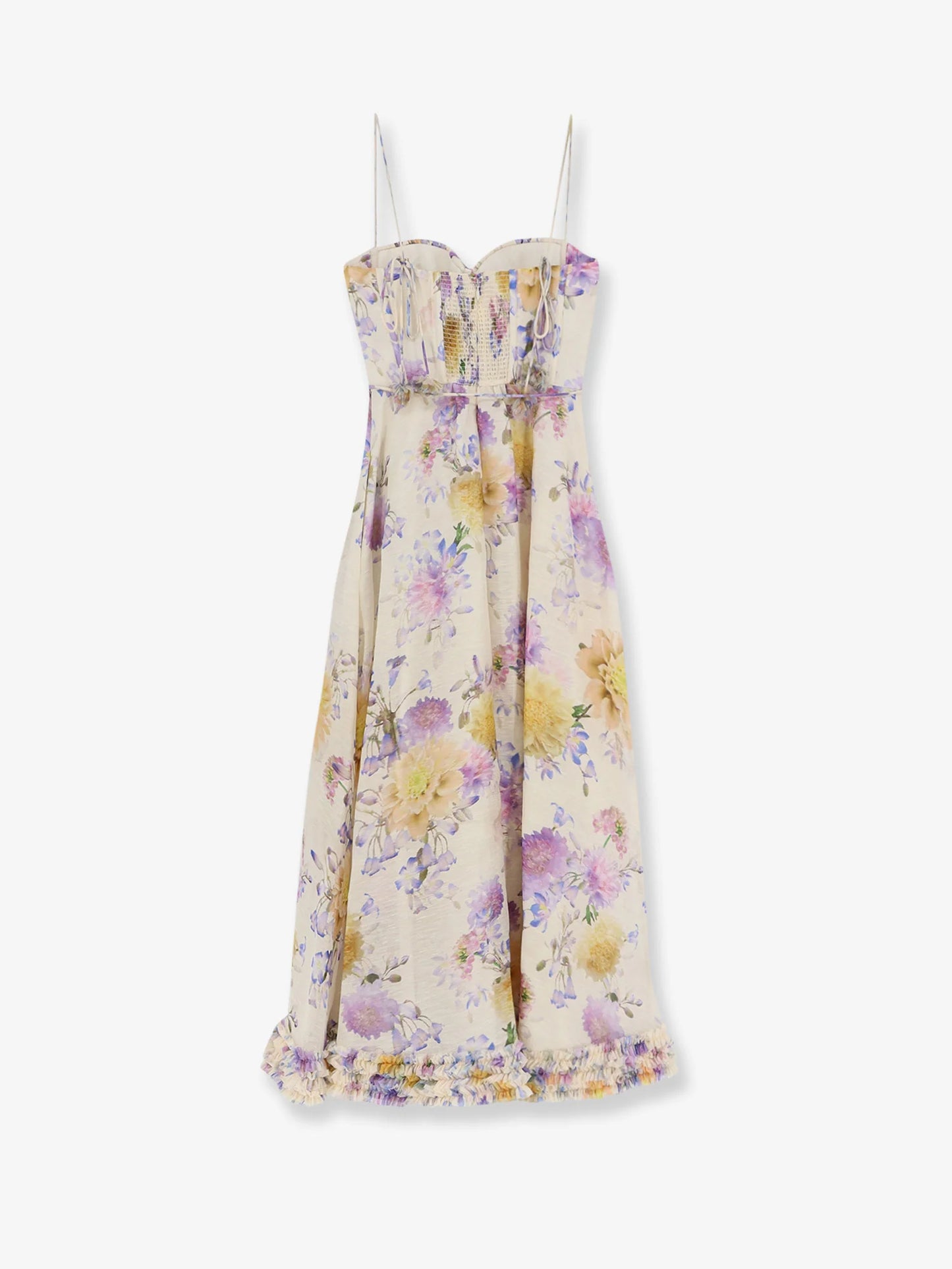 ZIMMERMANN - Luna silk and linen blend midi dress