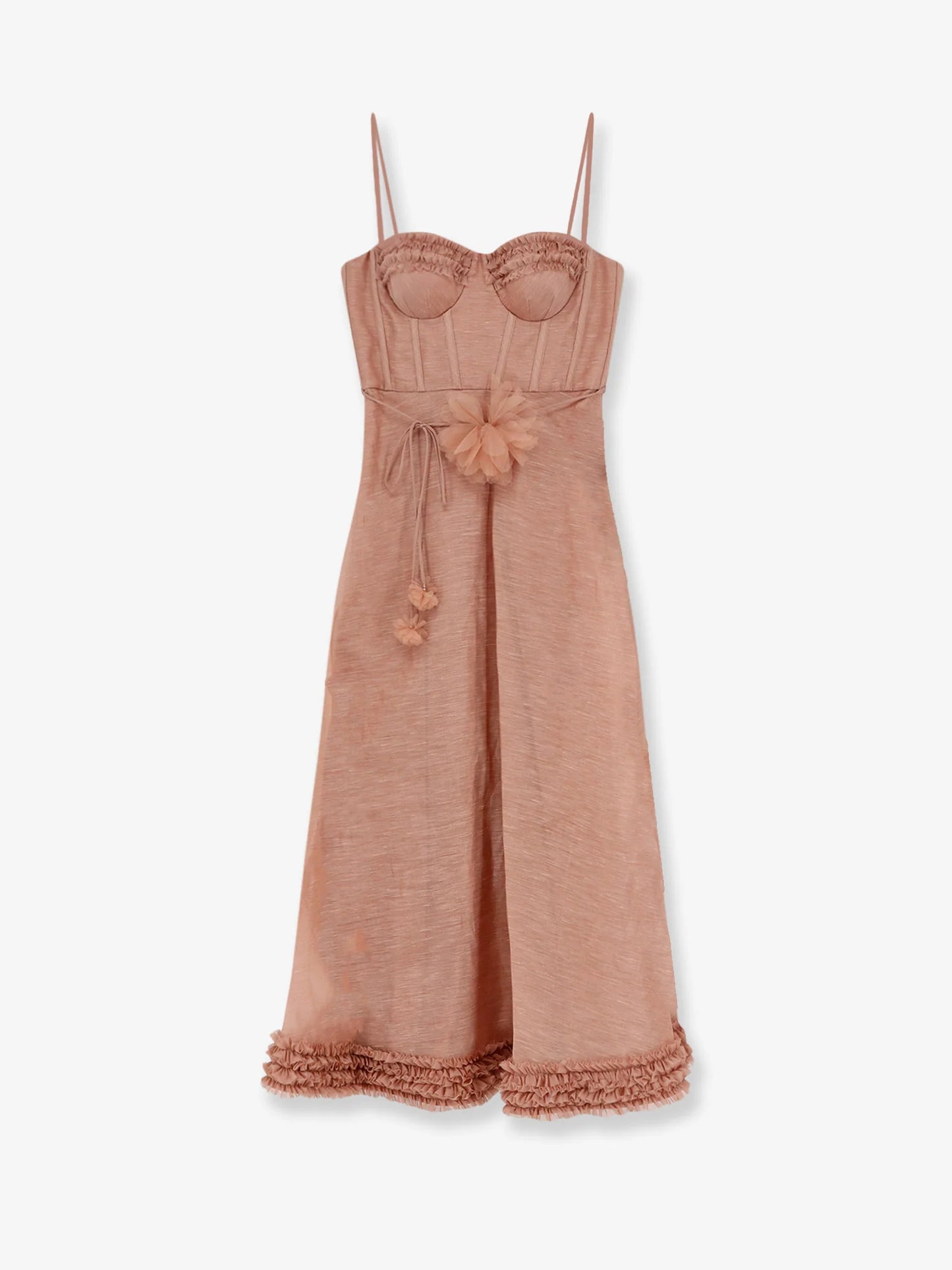 ZIMMERMANN - Luna silk and linen blend midi dress