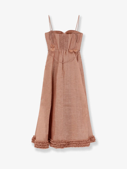 ZIMMERMANN - Luna silk and linen blend midi dress