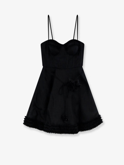 Zimmermann Luna linen and silk blend mini dress - Black