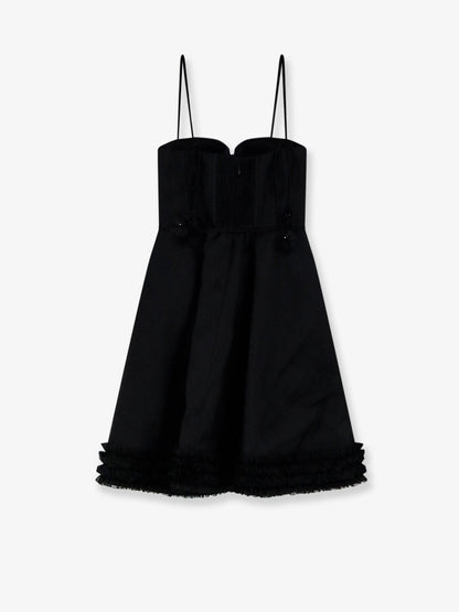 Zimmermann Luna linen and silk blend mini dress - Black