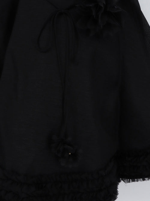 Zimmermann Luna linen and silk blend mini dress - Black