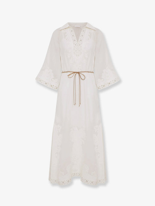 Zimmermann Indra long ramie dress - Ivory