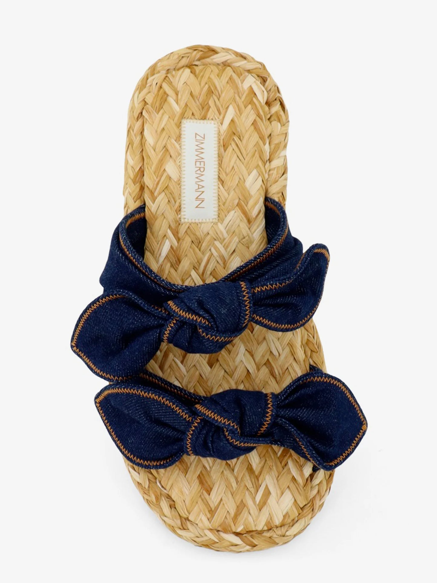 ZIMMERMANN - Carousel raffia and denim sandals