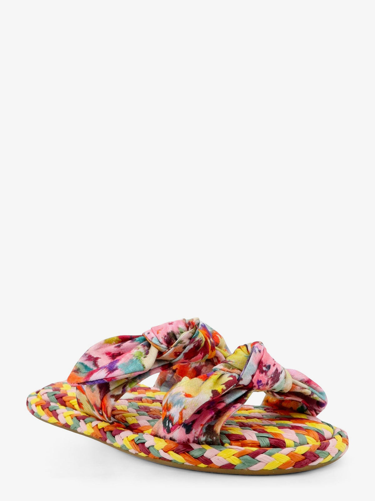 Zimmermann Multicolored raffia Carousel sandals - Navy