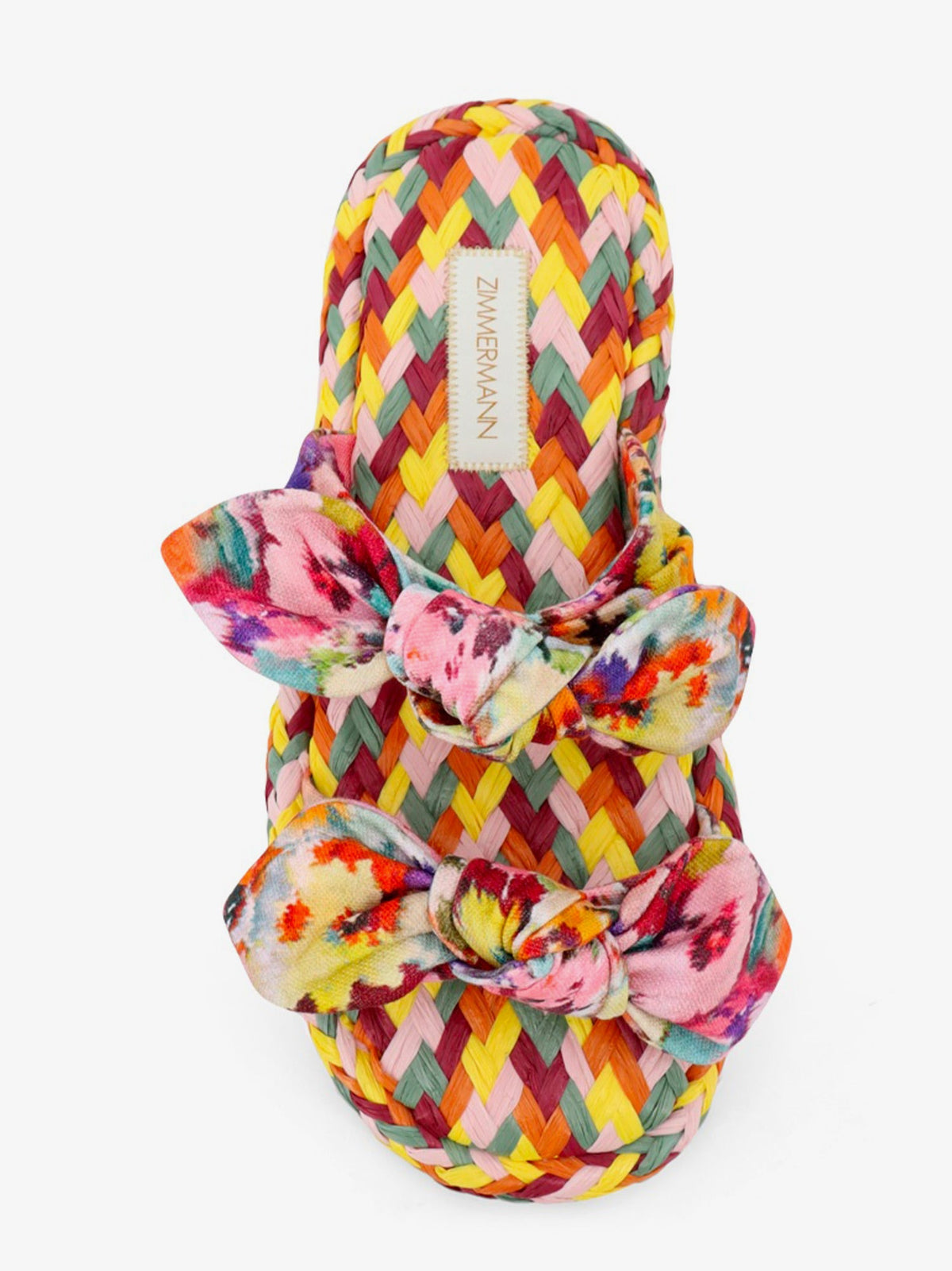 Zimmermann Multicolored raffia Carousel sandals - Navy