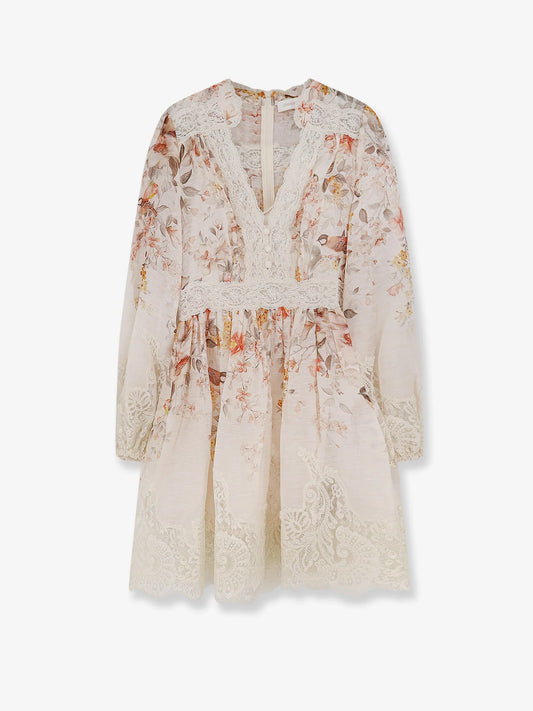 Zimmermann Luna Linen And Silk Dress