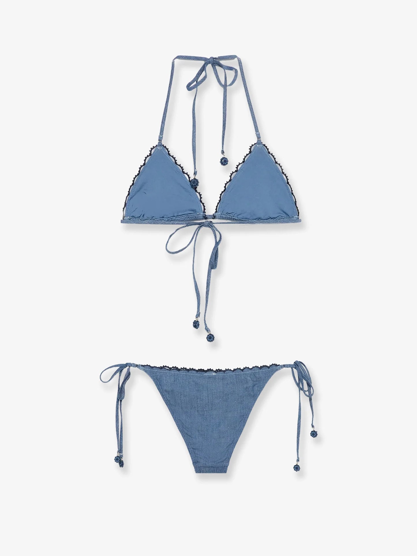 ZIMMERMANN - Aster denim bikini with all-over embroidery