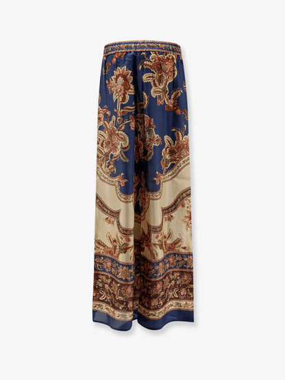 Zimmermann Aster silk trousers - Navy Jacobean