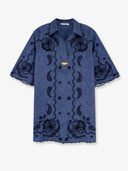 Zimmermann Aster denim mini dress - Railwayblue
