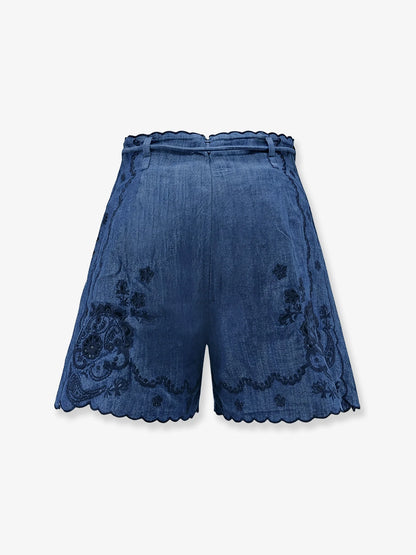 ZIMMERMANN - Aster embroidered denim shorts
