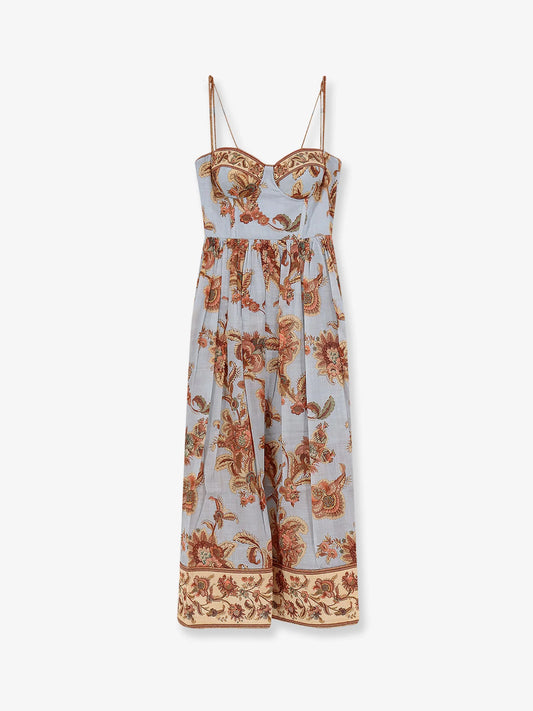 Zimmermann Aster Corset Cototn Midi Dress