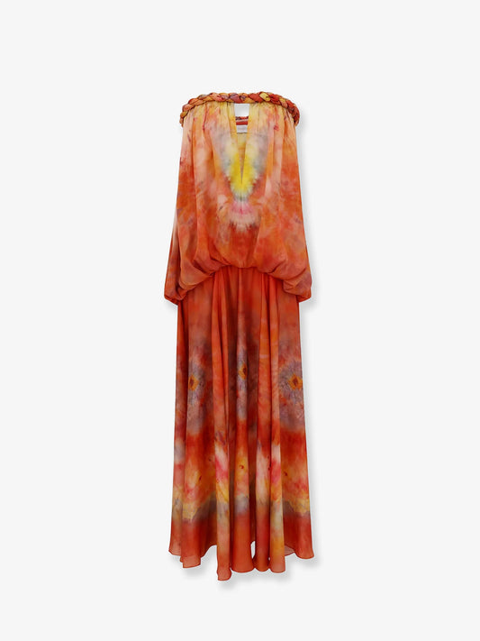 Zimmermann Luna Twist Bandeau Gown Silk Dress
