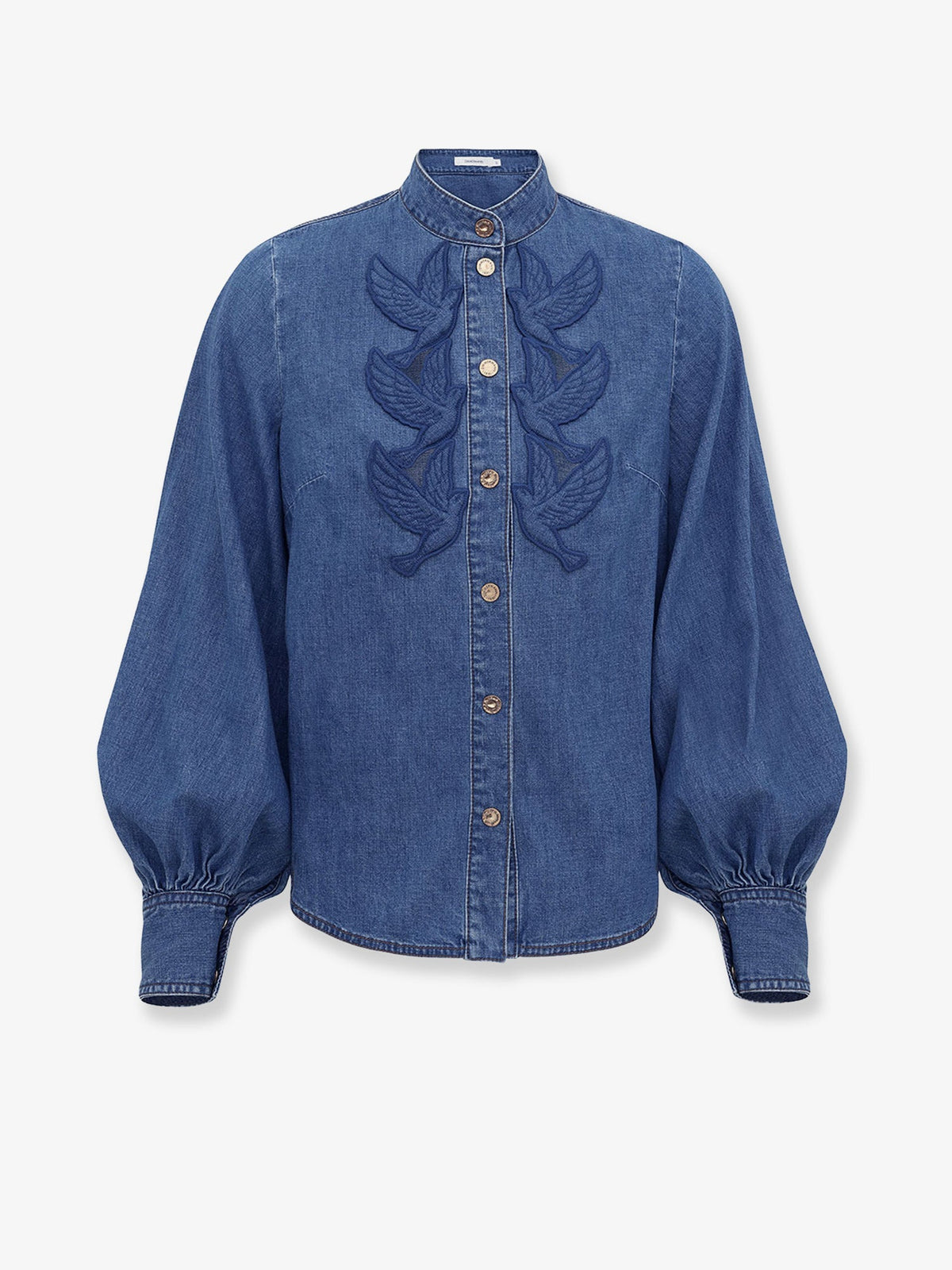Zimmermann Denim shirt with cut-out embroidery - Bayblue