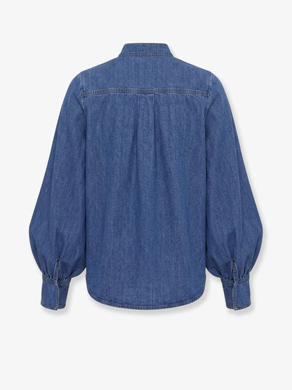 Zimmermann Denim Shirt With Cut Out Embroidery