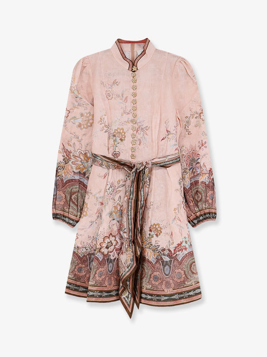 Zimmermann Alchemy Linen Dress With Floral Print