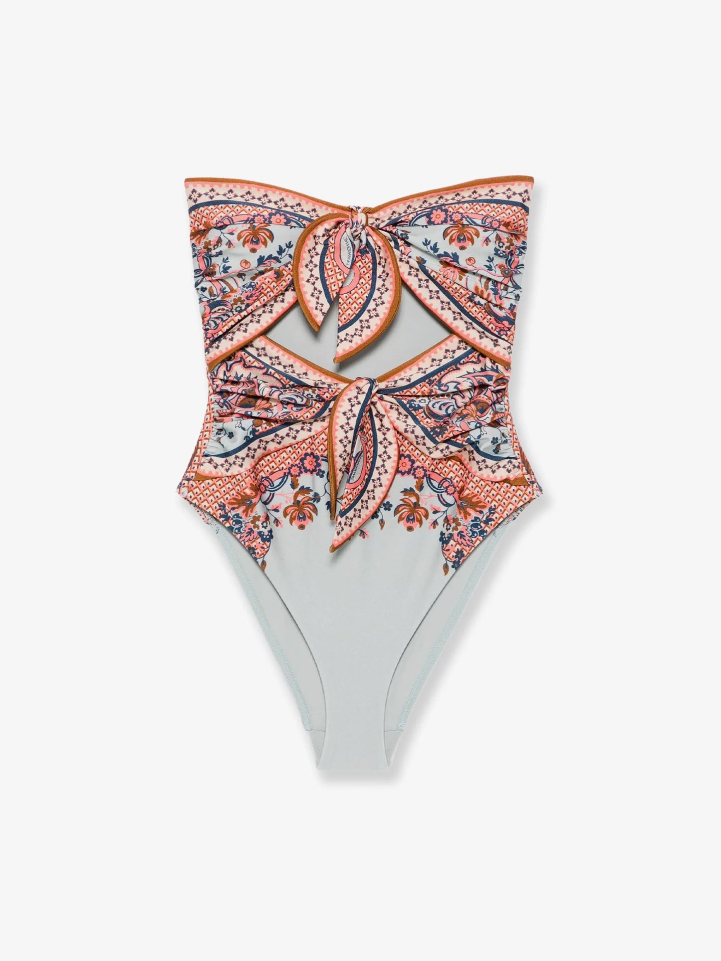 ZIMMERMANN - Aster one-piece shiny nylon swimsuit with paisley print
