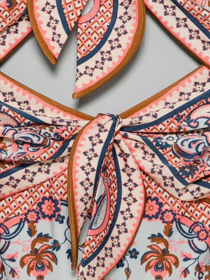 ZIMMERMANN - Aster one-piece shiny nylon swimsuit with paisley print