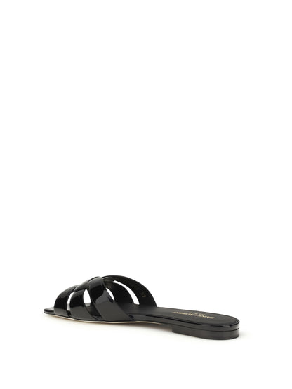 SAINT LAURENT Tribute patent leather Sandals