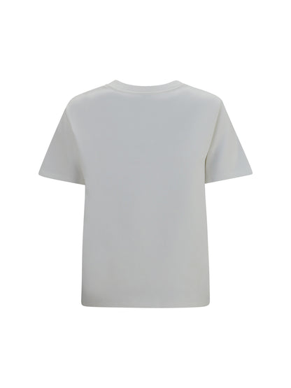 Loewe Cotton blend T-shirt with embroidered logo - White