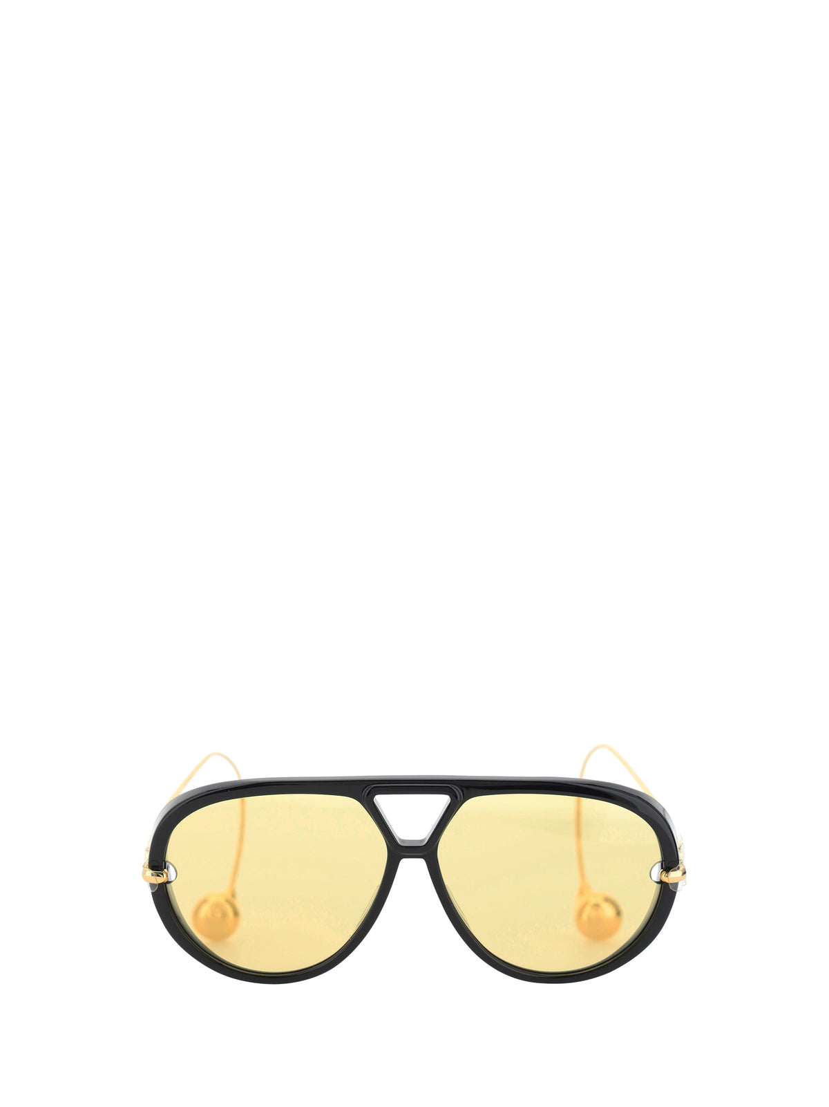 Bottega Veneta Drop Aviator Sunglasses - Black-Gold-Yellow