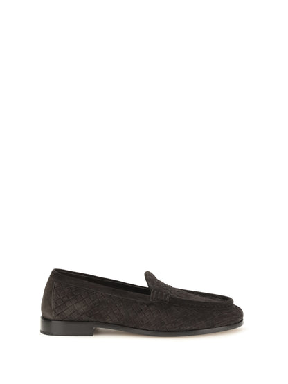 Bottega Veneta Silenzio Intrecciato Loafers - Espresso
