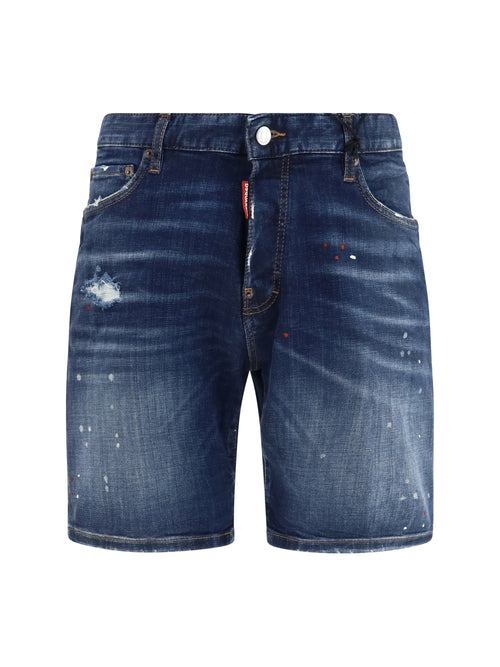 Dsquared2 Distressed Denim Shorts - Navy Blue