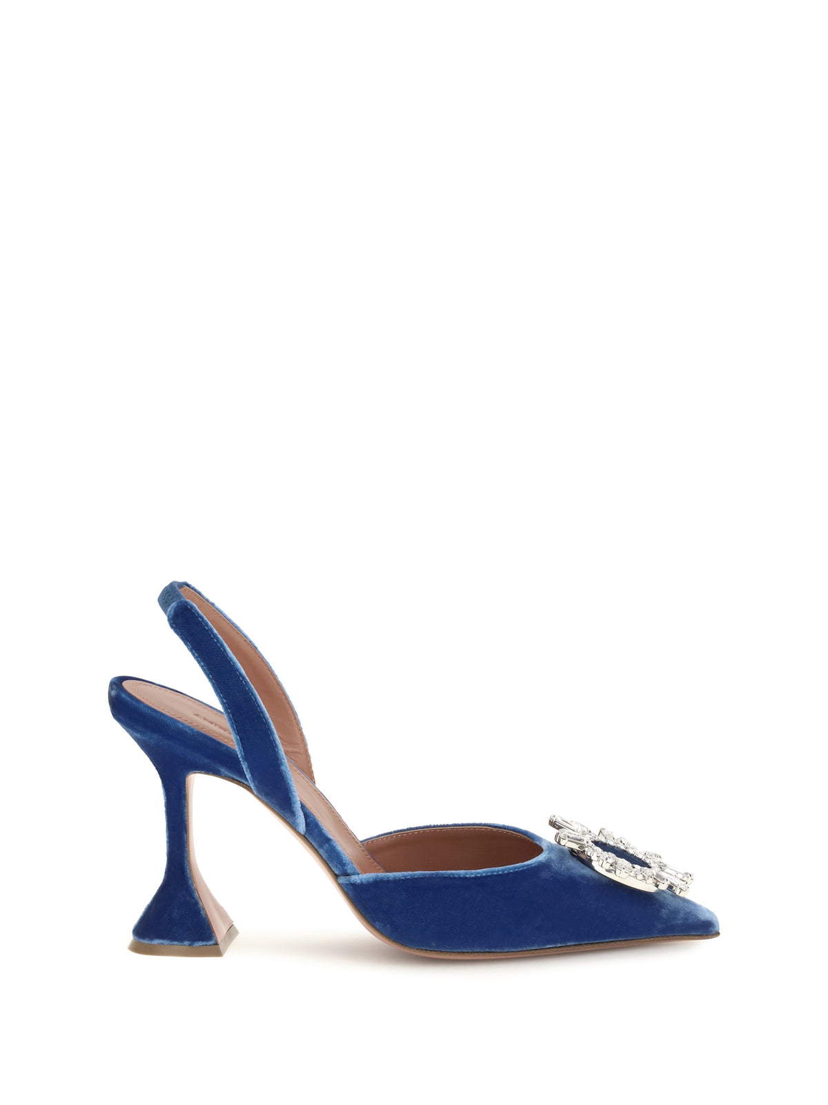 Amina Muaddi Begum velvet Slingback Sandals - Indigo Blue Velvet