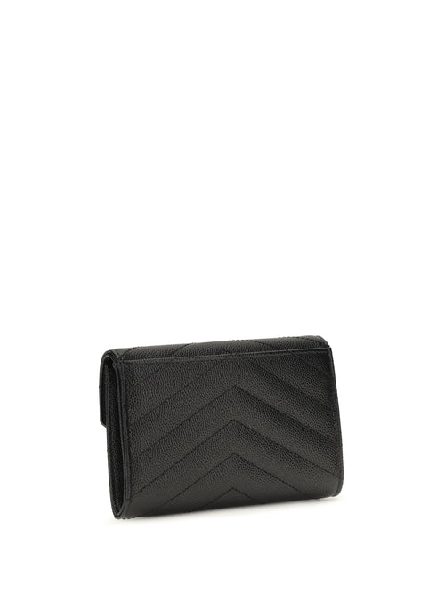 Saint Laurent Small Envelope Cassandre Wallet - Black