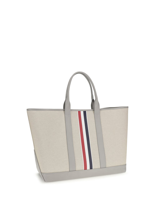 Thom Browne Canvas Tote Bag - Lt Grey