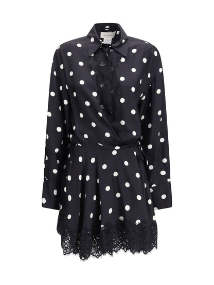Max Mara Sportmax Polka dot lace Dress with drawstring - Black