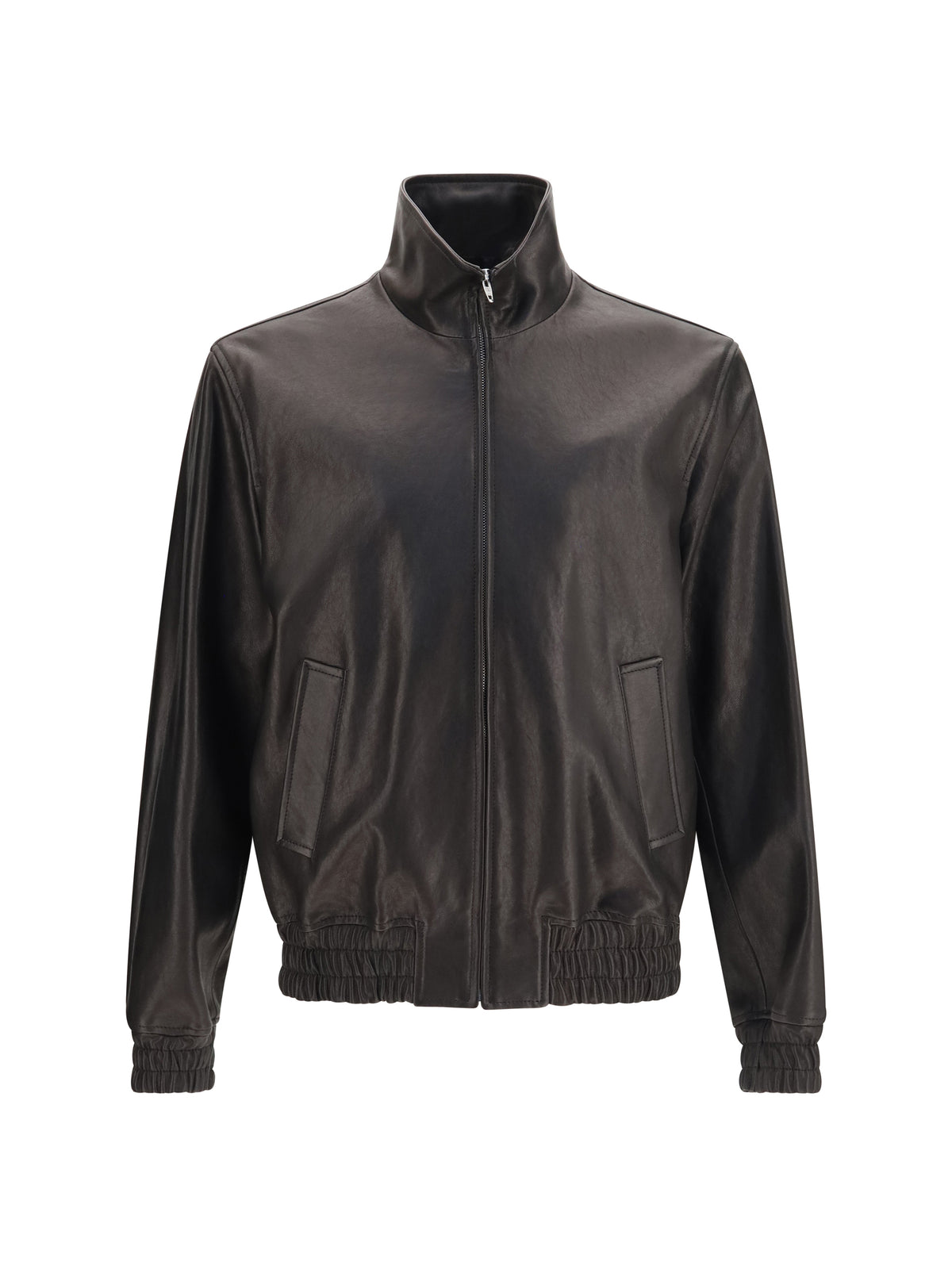 Valentino Leather Zip Jacket - Black
