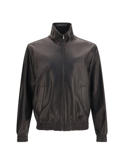 Valentino Leather Zip Jacket - Black