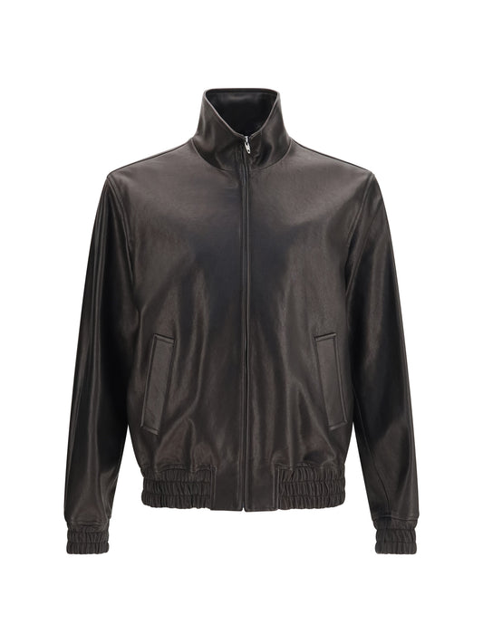 Valentino Leather Zip Jacket - Black