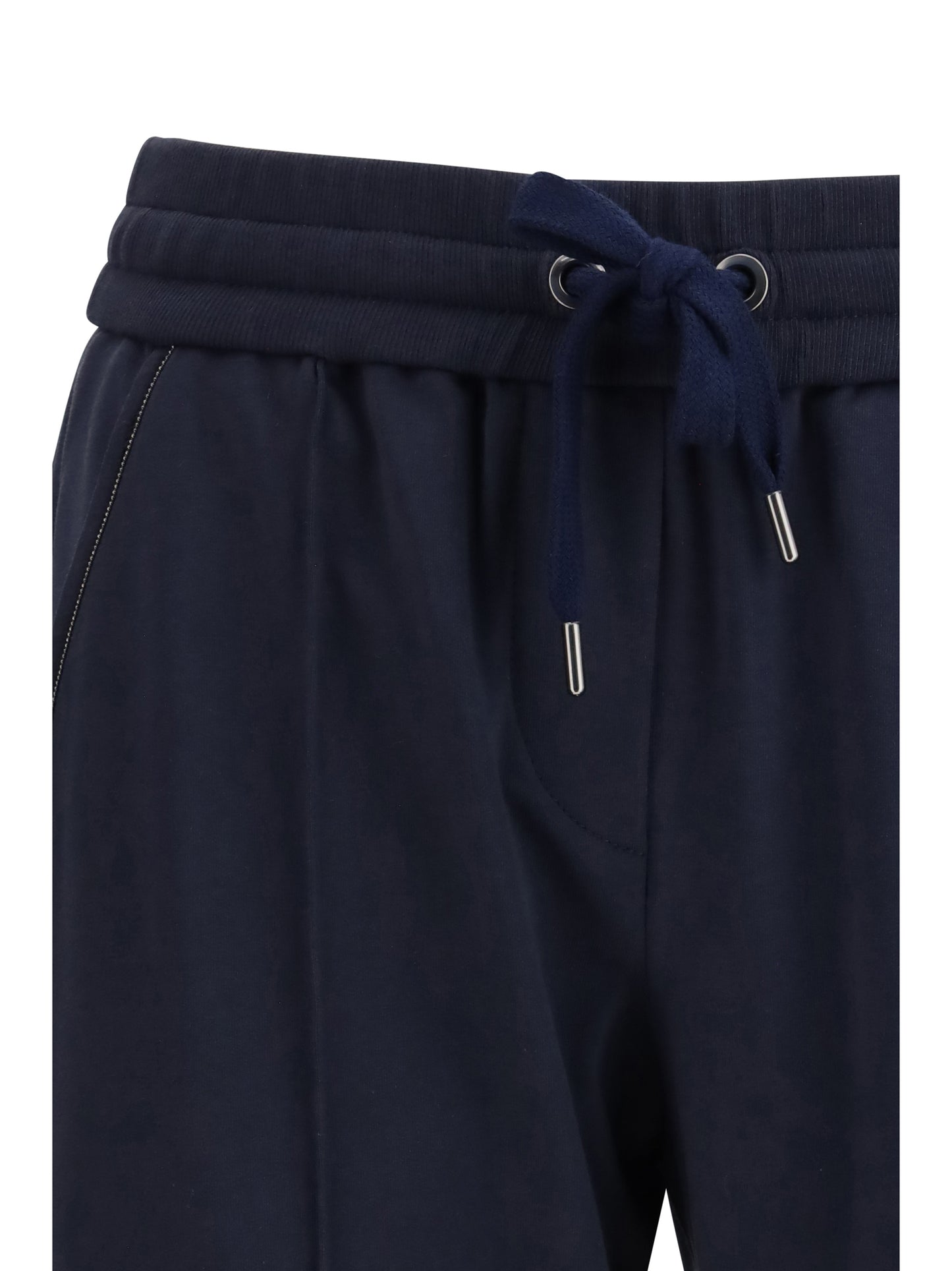 BRUNELLO CUCINELLI Track stretch-fleece Trousers with monili detailing
