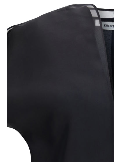 Khaite Briar silk organza Top - Black