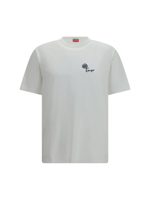 Kenzo Kenzo Tulip embroidered cotton T-shirt - Off White