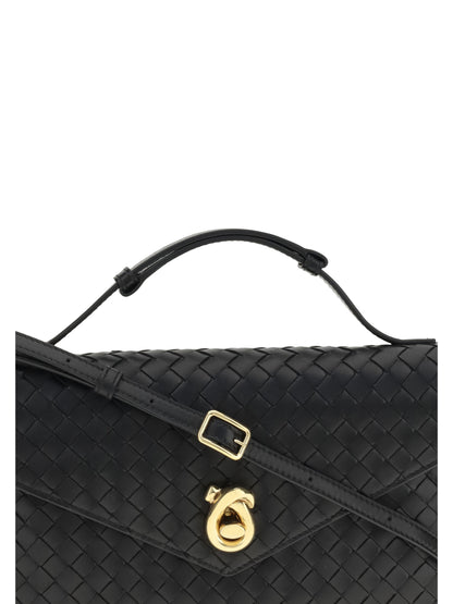Bottega Veneta Knot Lock Shoulder Bag - Black-M Brass