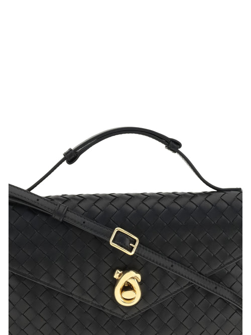 Bottega Veneta Knot Lock Shoulder Bag - Black-M Brass
